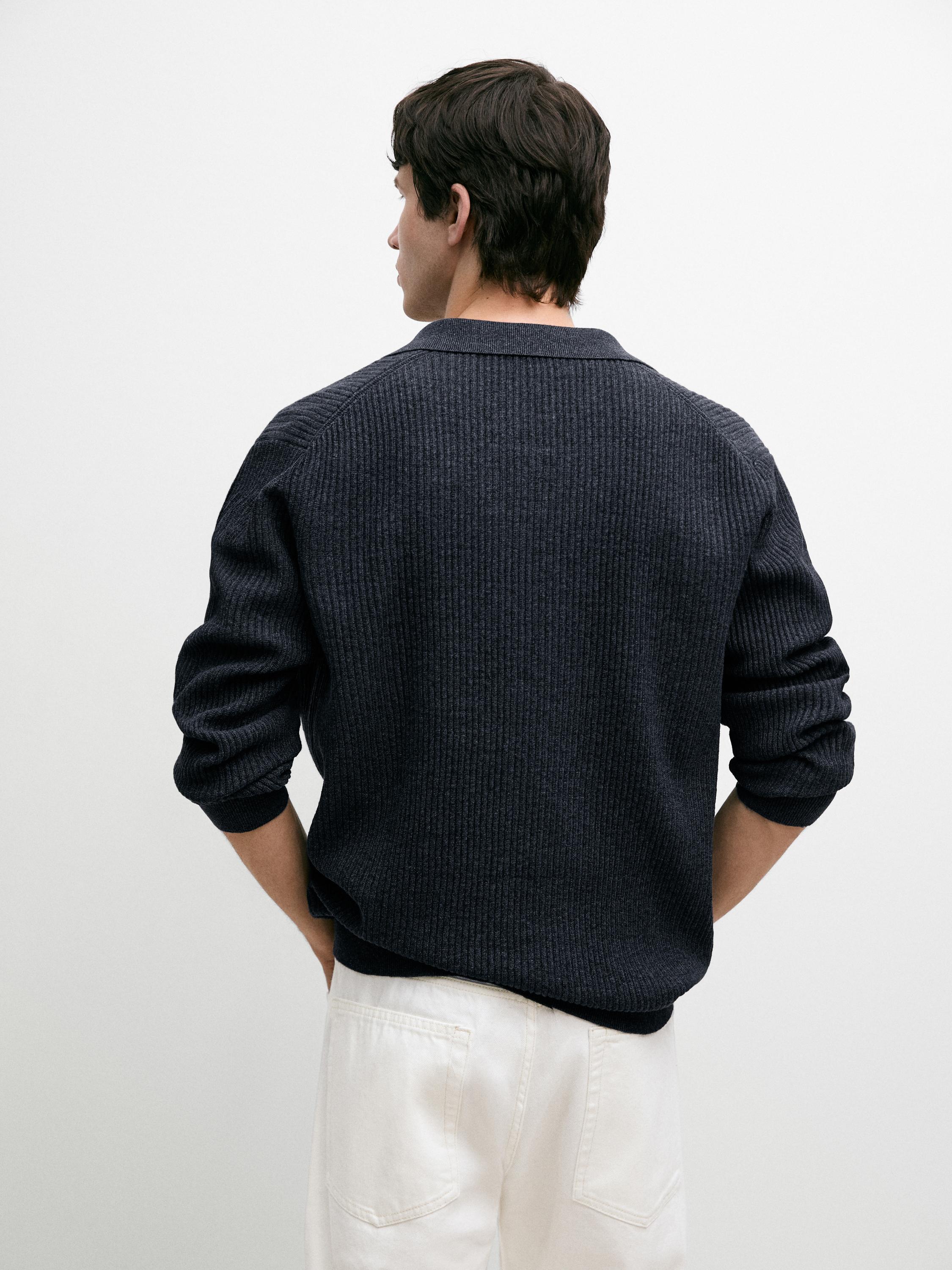 Cardigan en maille côtelée à boutons